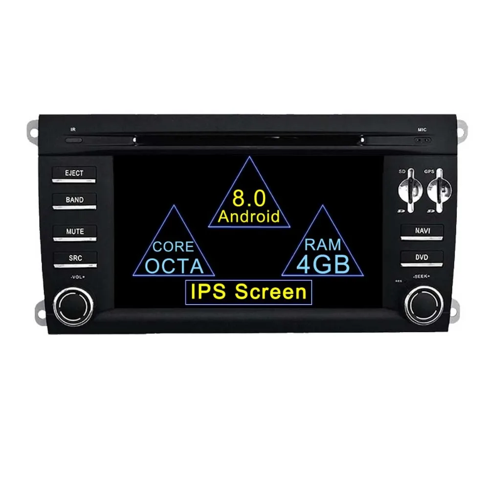 С оптического волокна Декодер Android 8,0 dvd-плеер автомобиля для Porsche Cayenne 2003-2010 с gps навигации BT голова блок радио Wi-Fi