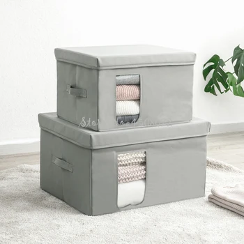 

Household Clothing Receiving with Covered Storage Box Thick Oxford Cloth Foldable Simple Finishing Organizer