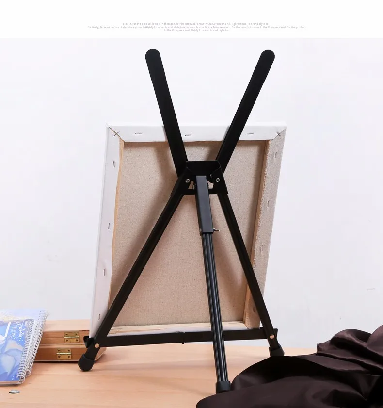 Baratos Pantalla plegable del caballete de la pintura Marco de caballete de dibujo de aleación de aluminio estante de exhibición ajustable del trípode del artista ACT041