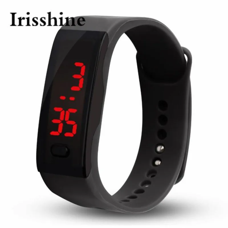 Irisshine i0568 brand luxury unsex watch clock Mens Womens Rubber LED Watch Date Sports Bracelet Digital Wrist Watch couple gift