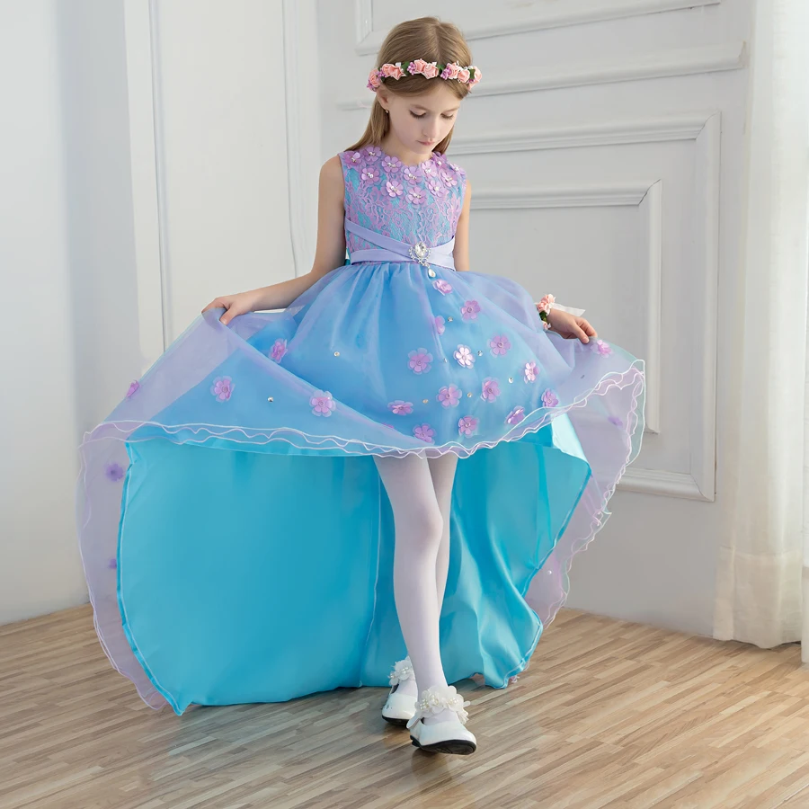 

2018 winter girls dress children's clothing party princess baby kids girls clothing wedding Hi-lo dresses prom dress for teens