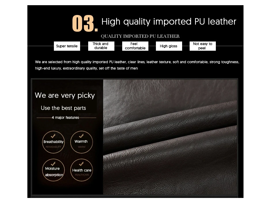 pu leather jacket men