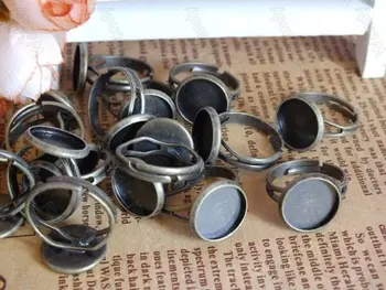 

Free ship! 600piece with 10mm gule pad Antique bronze adjustable ring base blank jewelry findings accessories