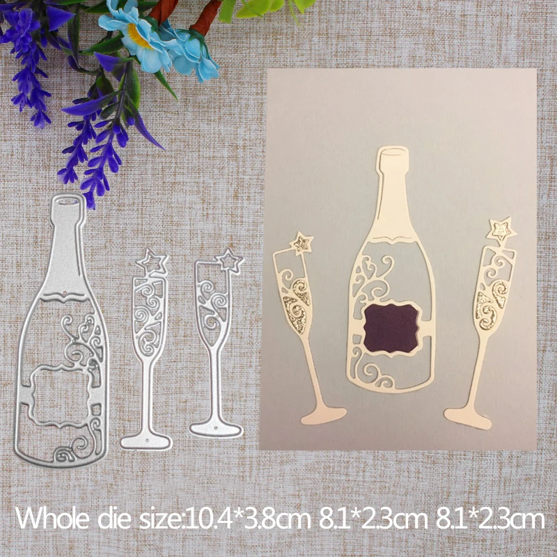 

New Arrival Beautiful Wine Glass Metal Steel Cutting Dies Stencil for DIY Scrapbooking Decorative Embossing Paper Card Craft