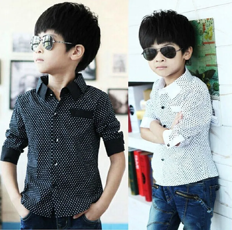 Модные рубашки для маленьких мальчиков официальные топы, детская одежда рубашка с длинными рукавами весенне-осенняя одежда для детей от 3 до 8 лет
