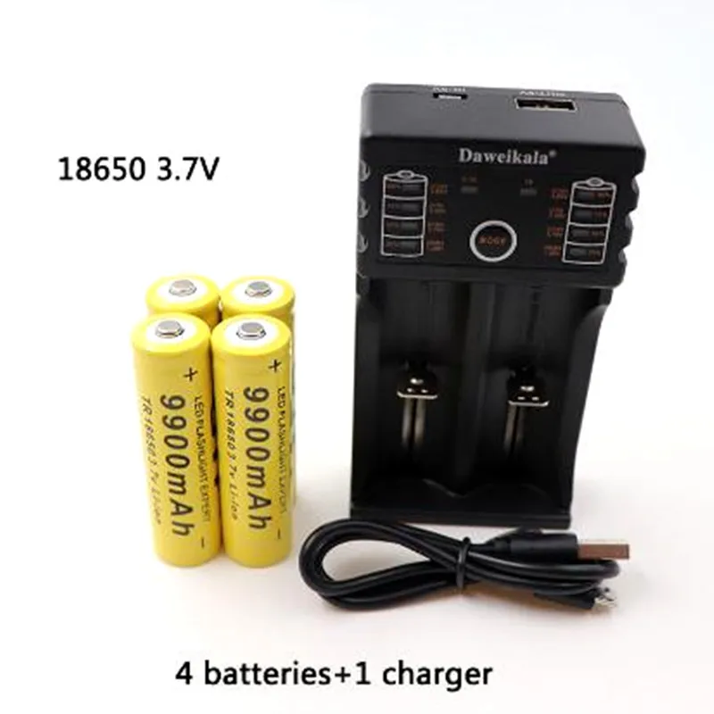 

New GTF Battery 18650 3.7 V 9900 mAh Lithium ion rechargeable LED Lantern 18650 battery+1 pcs battery charger