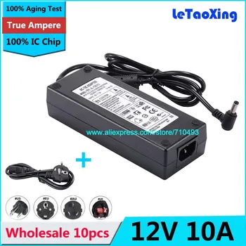 

10pcs AC 100-240V To DC Power Supply 12V 10A, 12V 120W Power Adapter For LED Light LCD Monitor CCTV Free shipping