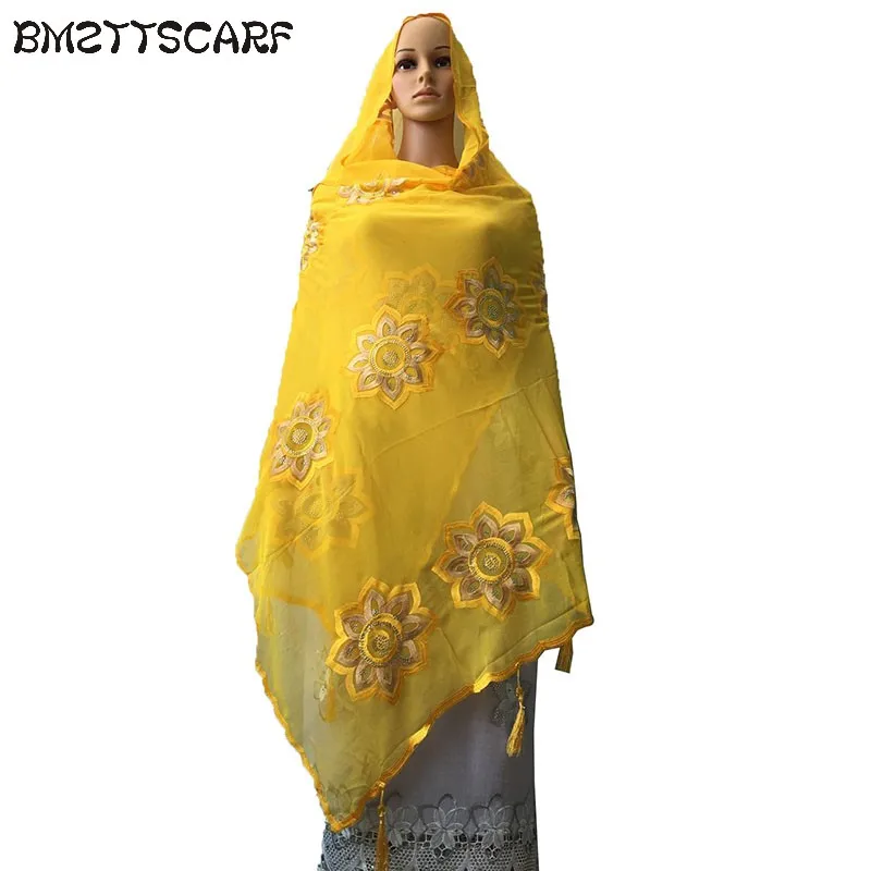 Африканские шарфы, мусульманский женский шарф с кисточками большой шифоновый шарф BM359