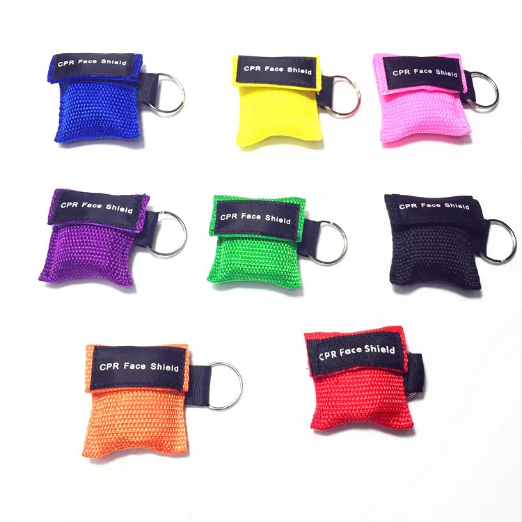 

Export CPR emergency mask, key buckle, breathing mask, respirator, one-way valve mask 8 colors optional