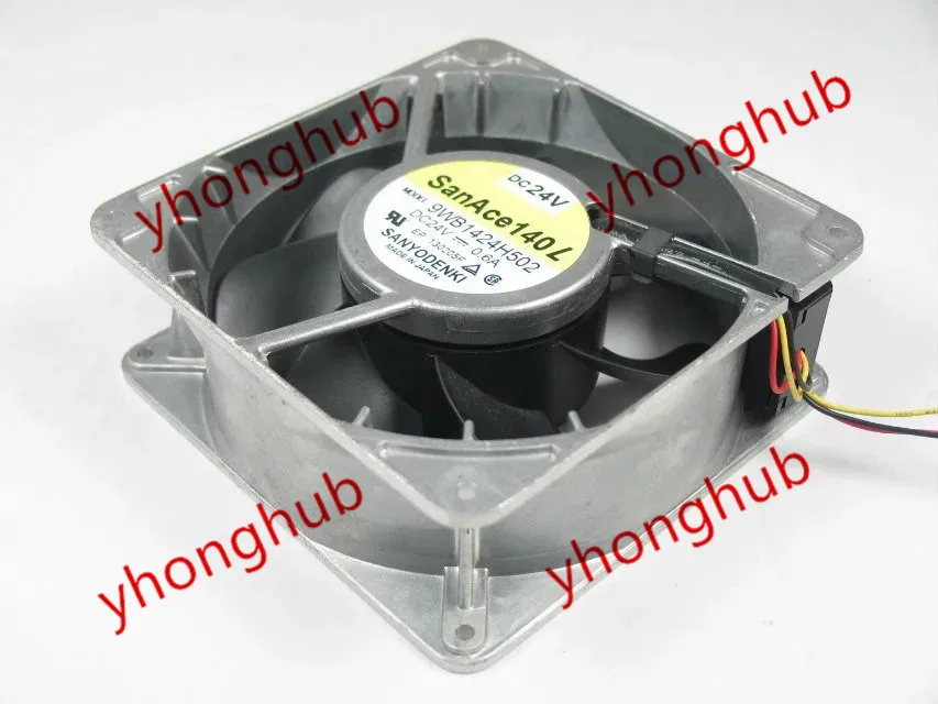 Sanyo 9WB1424H502 Server Square Fan DC 24V 0.60A 140x140x51mm 3-wire sunon mf75251v1 q000 g99 server square fan dc 12v 2 7w 3 wire