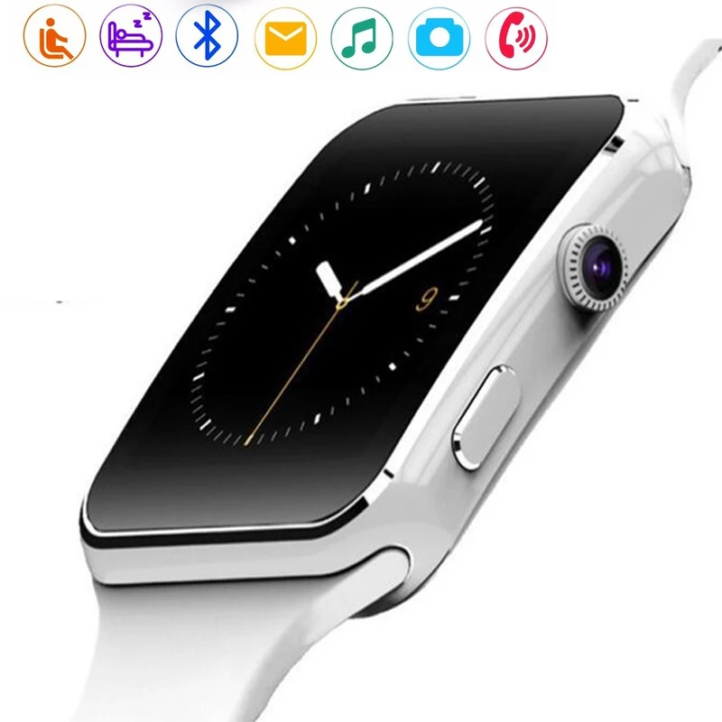 

50Pcs X6 Smart Watch Fitness Tracker Camera Touch Screen Support SIM TF Card Bluetooth Smartwatch For iPhone Android Smart Watch