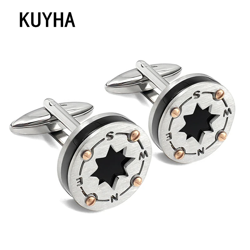 Cufflinks Silver Color Round Cuff links Birthday Present Accessories Button Suit Fashion Men's Shirts Simple Design | Украшения и