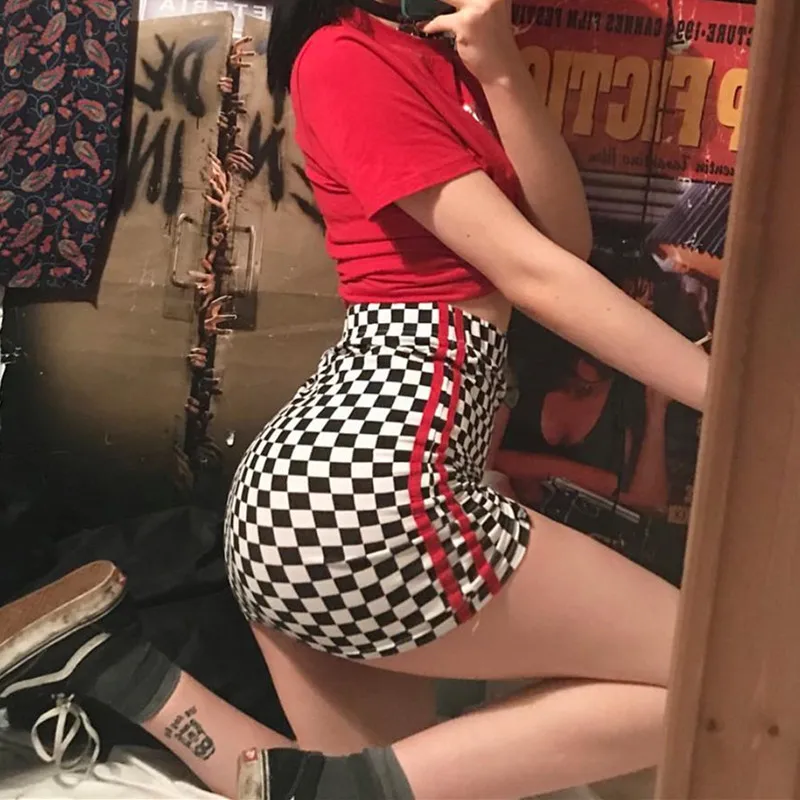 

2019 Spring Summer Women's Plaid Shorts Hot Sexy High Waist Shorts For Women