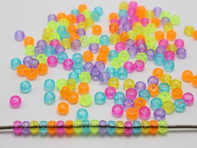 1000 Разноцветные Акриловые Крошечные бусины 5X3 мм для детей Kandi Craft