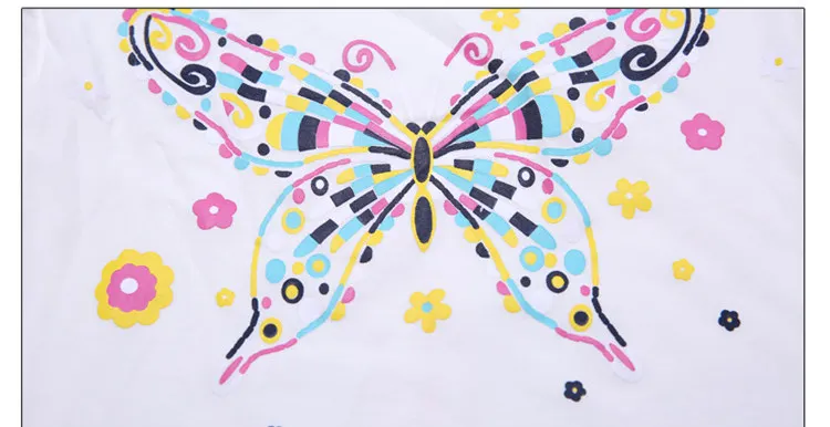 Девушка Причинно Стиль футболка куртка Брюки для девочек 3 предмета Костюмы костюм комплект Бабочка Одежда с рисунком комплект на возраст