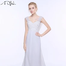 ADLN 2017 New Arrival Chiffon Beach Wedding Dresses Real Photo V-neck Sleeveless Bohemian Bridal Gowns vestidos de novia
