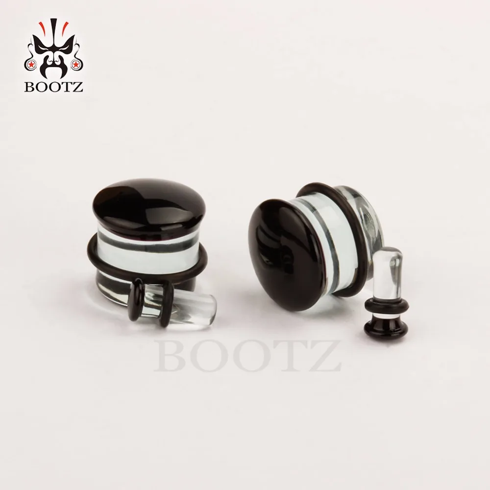 Wholesale Price Glass Single Flared Ear Plugs Tunnel Body Jewelry Earrings Gauges Piercing Expanders Stretchers 44PCS