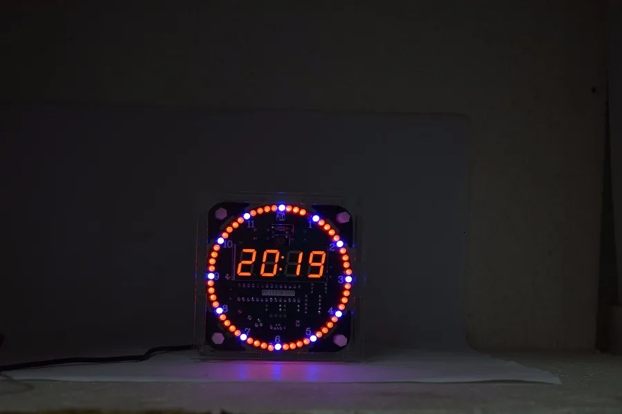 Обновление DIY EC1515B DS1302 свет Управление вращения светодиодный набор для электронных часов музыки доски световой сигнализации Управление часы - Цвет: red 1 with case