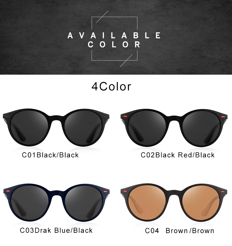DESIGN Polarized Sunglasses Men Women Classic Retro Rivet TR90 Legs Lighter Design Oval Frame UV400 Protection Oculos De Gafas (6)