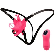 Fun Sex Toys For Women Multi Speed Vibrating Butterfly Clitoris G spot Vibrator Strap On Silicone Dildo For Female Masturbation
