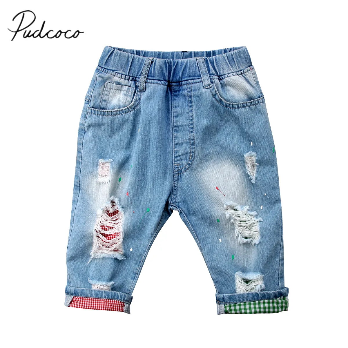 2018 Brand New Toddler Infant Kids Baby Boy Ripped Skinny Short Jeans
