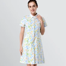 Женское студенческое платье-скраб медицинские наряды медсестры пояс на спине с коротким рукавом ткань медсестры рабочая одежда для больниц Туника спа-униформа