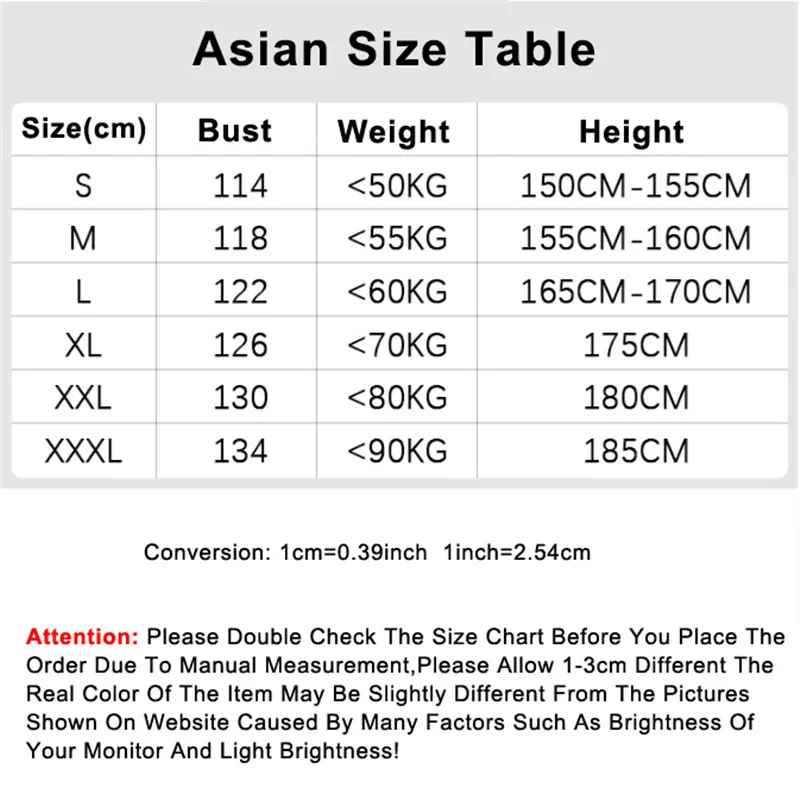 Boiler Suit Mens Size Chart