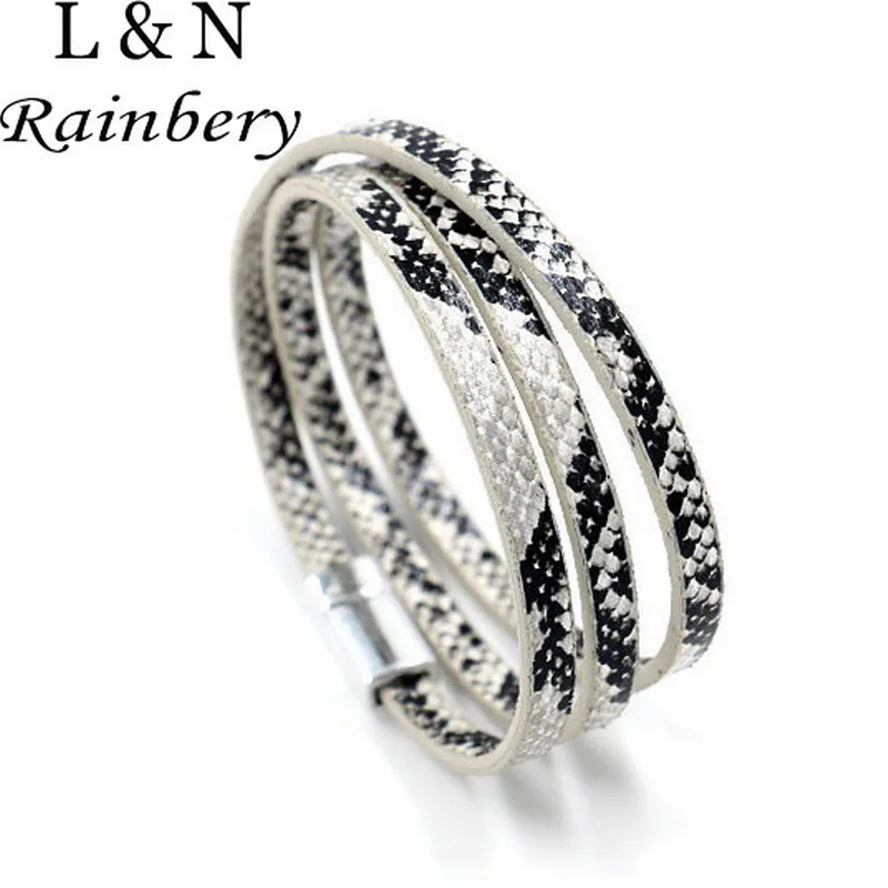

Rainbery Wrap PU Leather Bangle Charm Winter Leather Bracelet Women Jewelry
