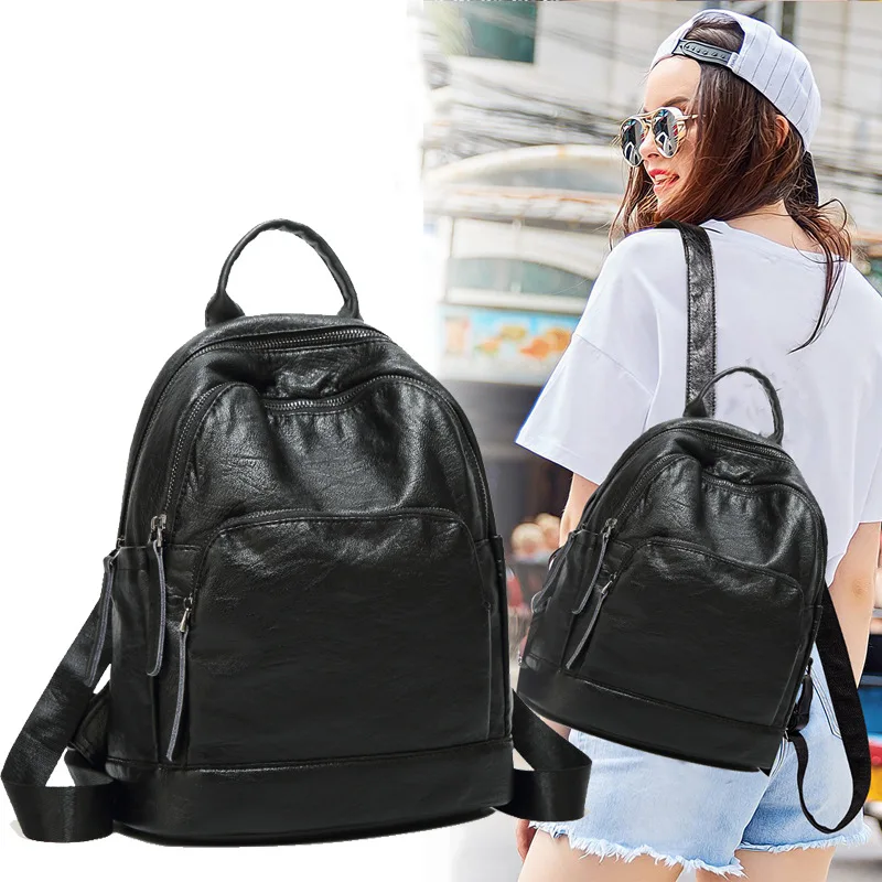 

2019 New Chao Korean Edition Fashion Hundred lady's shoulder bag casual soft skin personality trend single-shoulder backpack