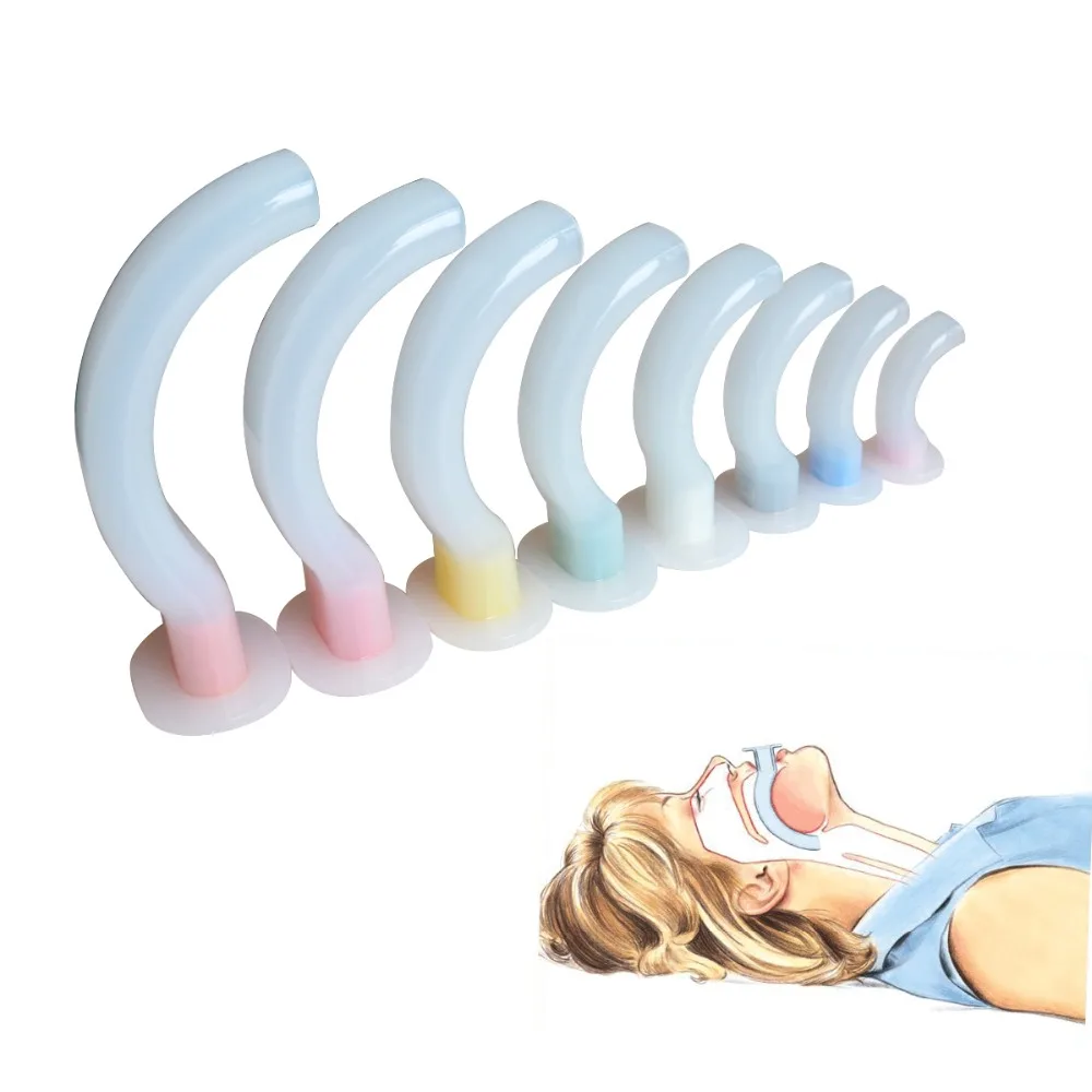 

8pcs/lot Disposable Oral Air Way White MultiColor Coded Guedel Airway Tube For First Aid Airway Using for Throat blockage
