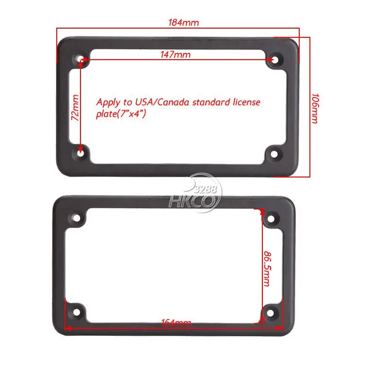 " x 7" черный стандартный мотоциклетный номерной знак рамка для Honda Kawasaki Yamaha Suzuki Harley Davidson BMW BSA KTM