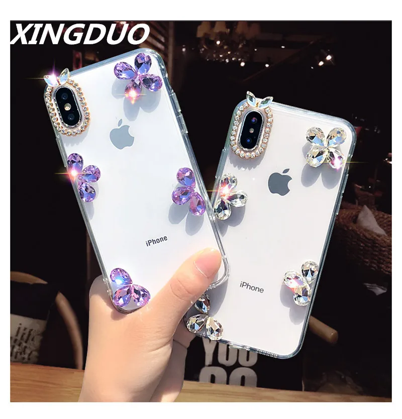 XINGDUO роскошный блестящий прозрачный чехол со стразами для Samsung galaxyS8 S9 S10 Plus Lite A7 2018