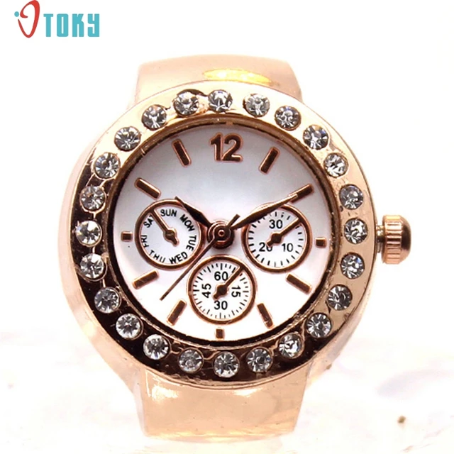 Dial Quartz Analog Watch Creative Steel Cool Elastic Quartz Finger Ring Watch Dr Dial Quartz Analog Watch Creative Steel Cool Elastic Quartz Finger Ring Watch Dr