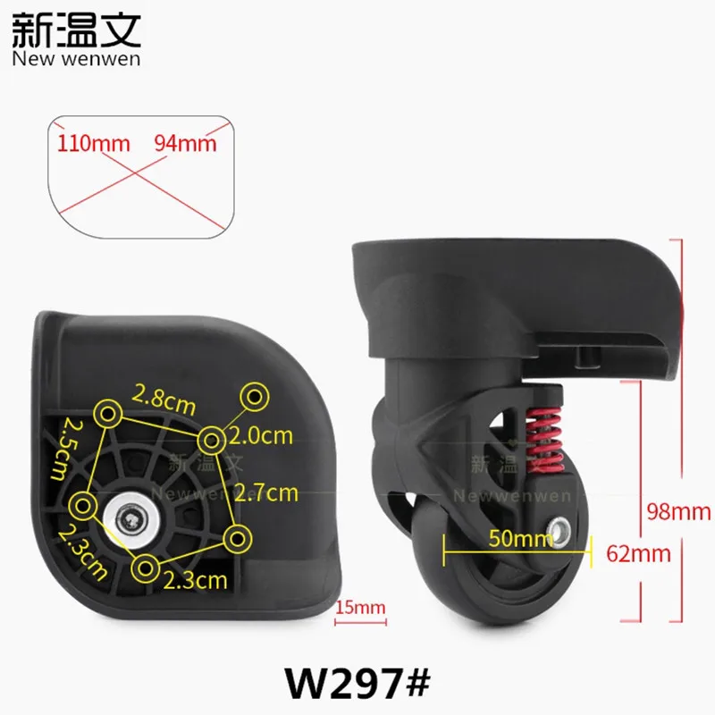 Сменные багажные колеса для чемодана, запчасти, Универсальные ролики на колесиках, аксессуары для чемодана, сумки на колесиках, шкив - Цвет: 1 Pair W297