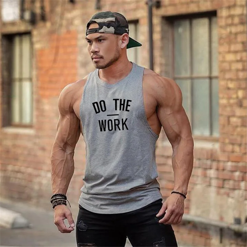 

DO THE WORK Gyms Tank Top Bodybuilding Clothing Stringer Singlets Fitness Men Muscle Sleeveless Vest Blusa Masculina