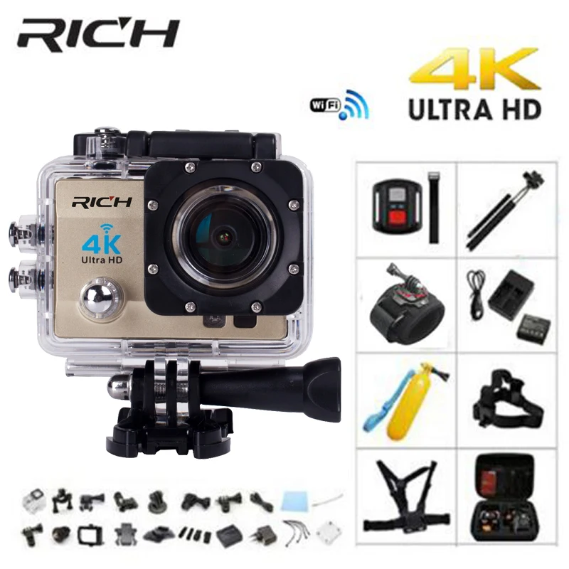 Экшн камера RICH Q5H pro Ultra HD 4 K Wi Fi 1080 P 60 кадров/с|Экшн-камеры| |