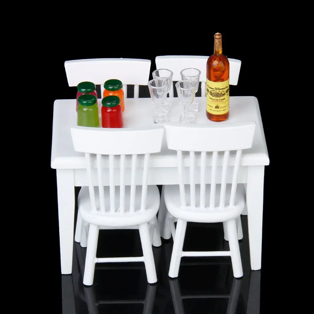  1:12 Scale Dollhouse Kitchen Furniture Miniature Vacuum Cleaner Table Chair Fridge Doll House Acces - 32971292713