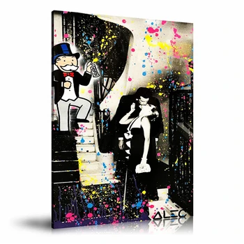 

Alec Monopolys Stairway Kisses HD Wall Art Canvas Poster Print Canvas Painting Decorative for Office Living Room Home Decor