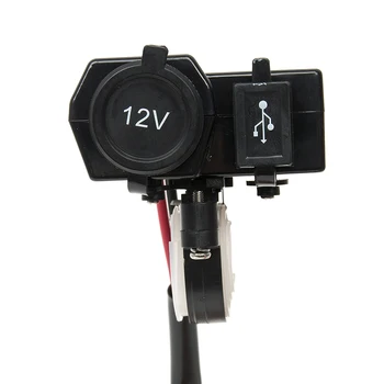 

10pcs Waterproof 12V Motorcycle Moto USB Scooter Cigarette Lighter Handlebar Clamp Power Charger Outlet Socket Splitter Adapter
