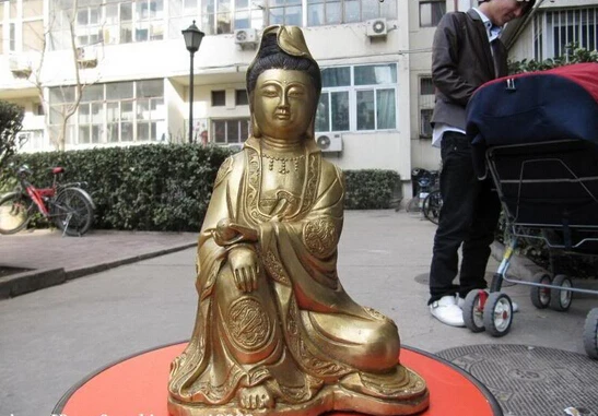 

Collectible bronze lion statue S0249 Tibet Buddhism Bronze gild freedom 8 treasures Kwan-Yin Guan Yin Buddha statue (B0328)