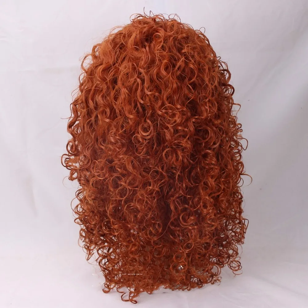Высокое качество смелая Принцесса Мерида парик Длинные оранжевые вьющиеся термостойкие синтетические волосы парики+ парик крышка