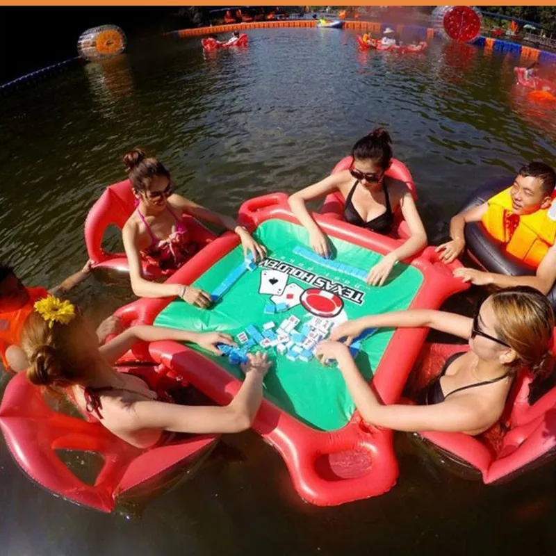  inflatable mahjong water park Inflatable float bed floating mat Swimming props Mahjong table game w