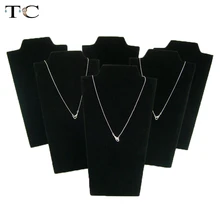 5 шт. ожерелье Показать черный бархатный картон дисплей ювелирных кулон держатель стойки Jewellery показал