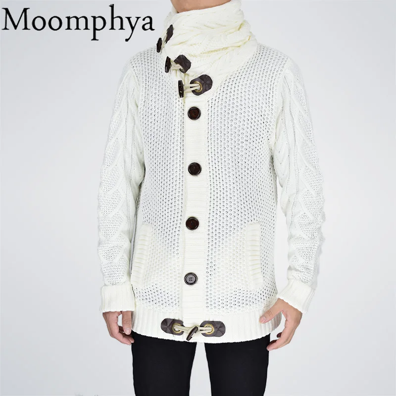 Moomphya Mens Hoodies Hip Hop Hoodie Sweatshirt Men Streetwear Sweat Homme White Clothes With Horn Button