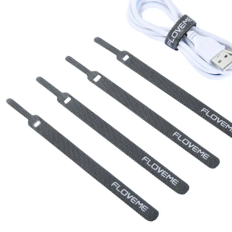 

Cable Management with Adhesive Reusable Fastening Hook and Loop Tape Cable Ties Cord Organizer