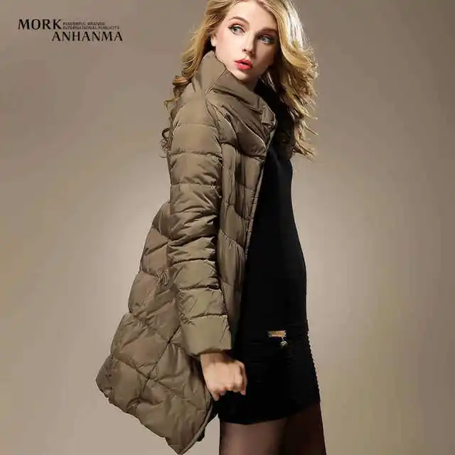 Cheap 2015 Winter Thicken Warm Woman Down jacket Coat Parkas Outerwear Luxury 90% White Duck Mid Long Plus Size 2XXL Collar