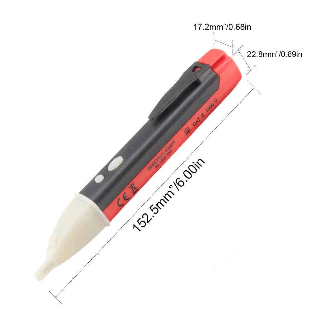 Многократный индукционный светодиодный светильник карандаш Бесконтактный Электрический тестовый карандаш 90-1000 В AC детектор напряжения Тестовый индикатор er автоматическое питание