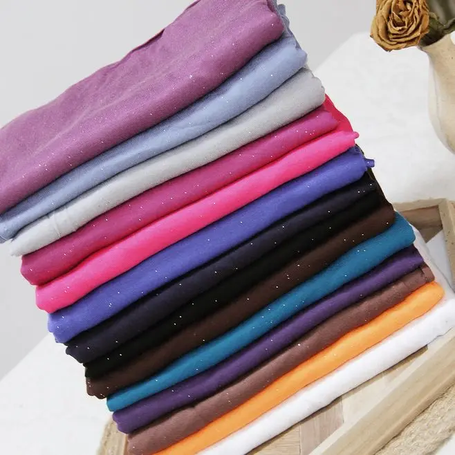 Блестящая однотонная шаль Instant Hijabs из модала мусульманские шарфы мусульманский