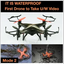 O mais novo Profissional Zangão RC Mode2 F-51 2.4G 4CH 6 Eixo 3D à prova d’ água RC Quadcopter Helicóptero Com Câmera de 2.0 MP HD vs DM007