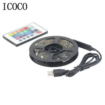 

12 RGB 5050 SMD LED Strip Lamps Waterproof Flexible LED Tape Light USB 5V Christmas Decoration Lamp Black Strip Light Brand New